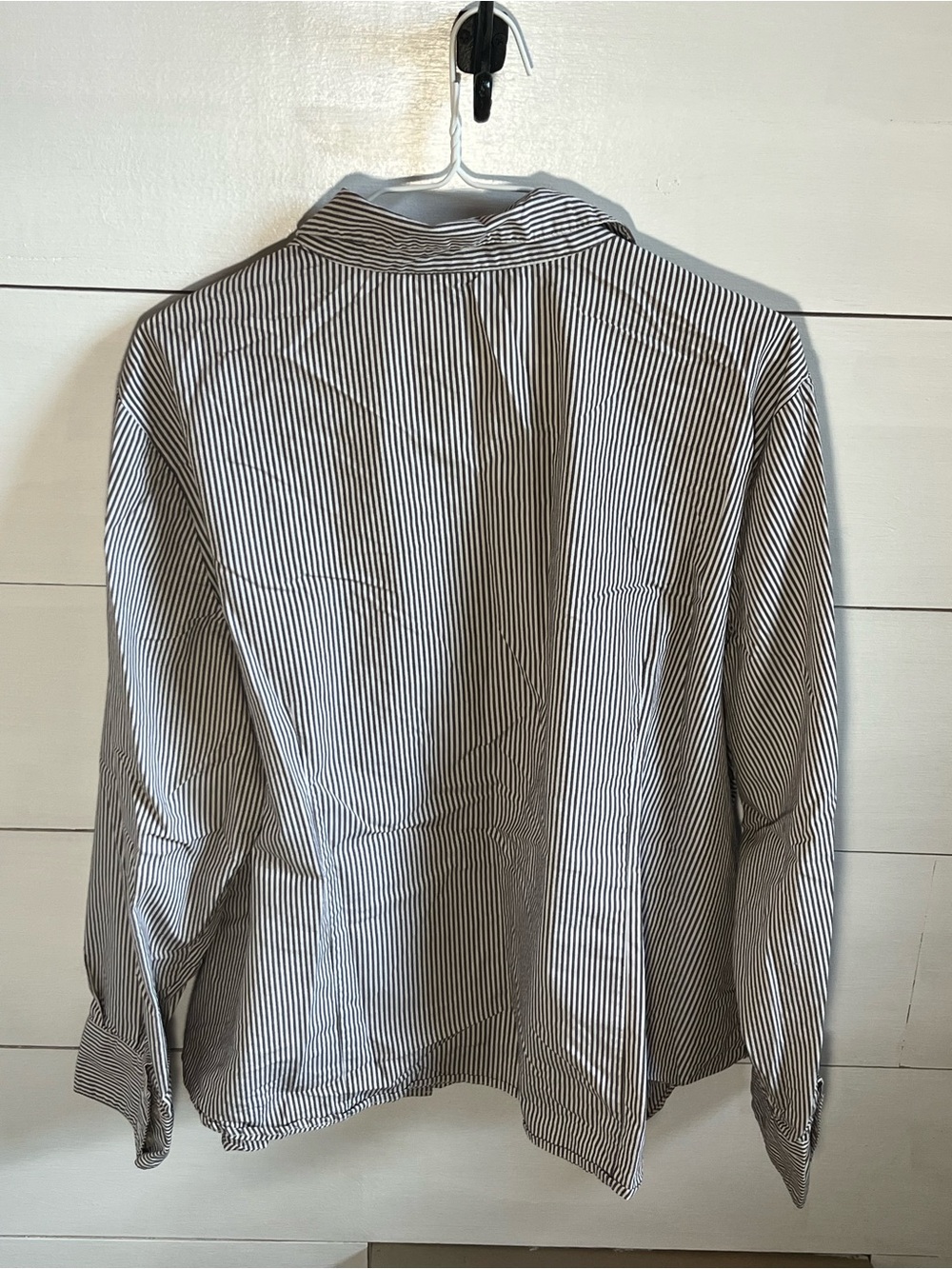 Michel Brown and White Striped Button-Down Shirt - Picture 4 of 5